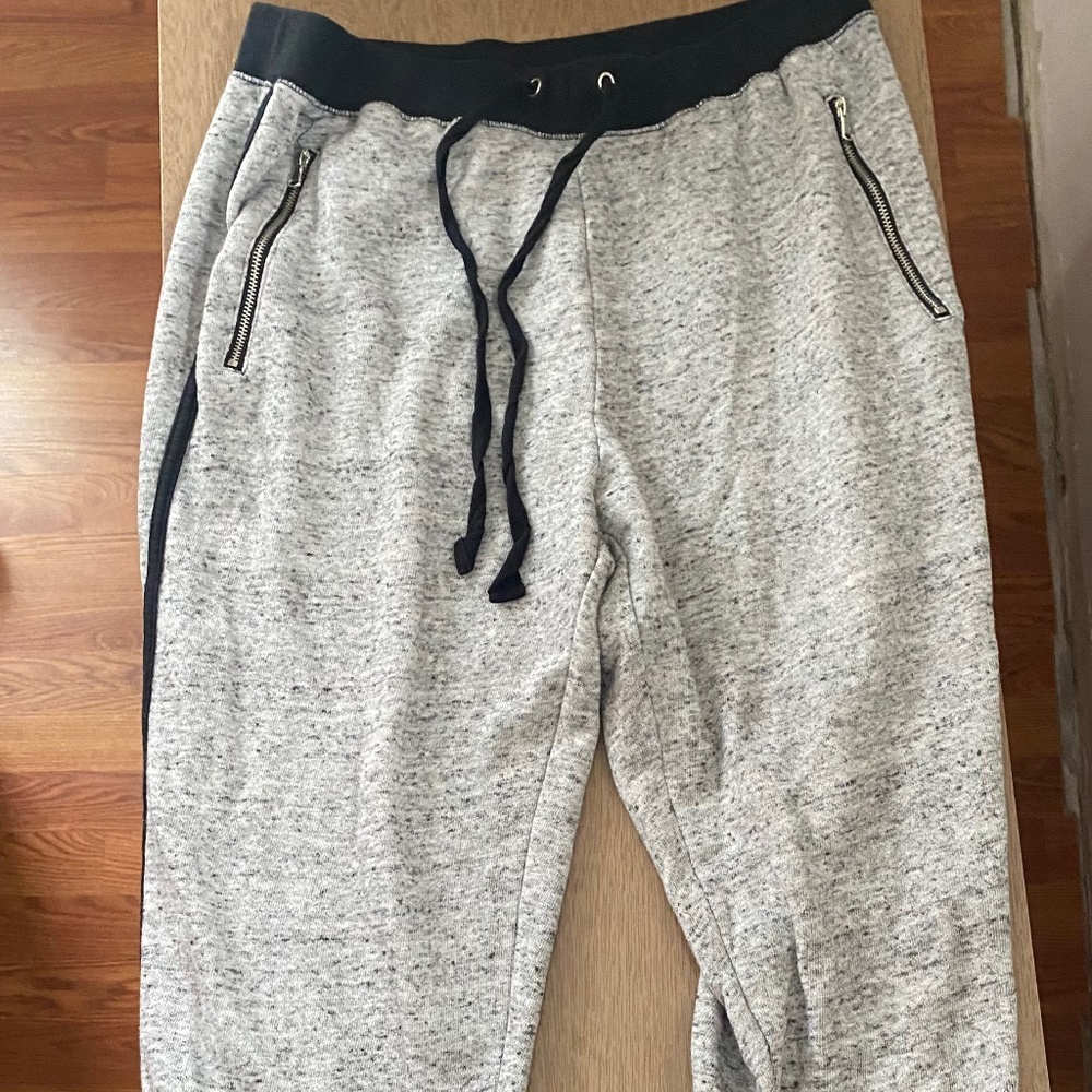 a.n.a Black and Grey Joggers with Zipper Pockets